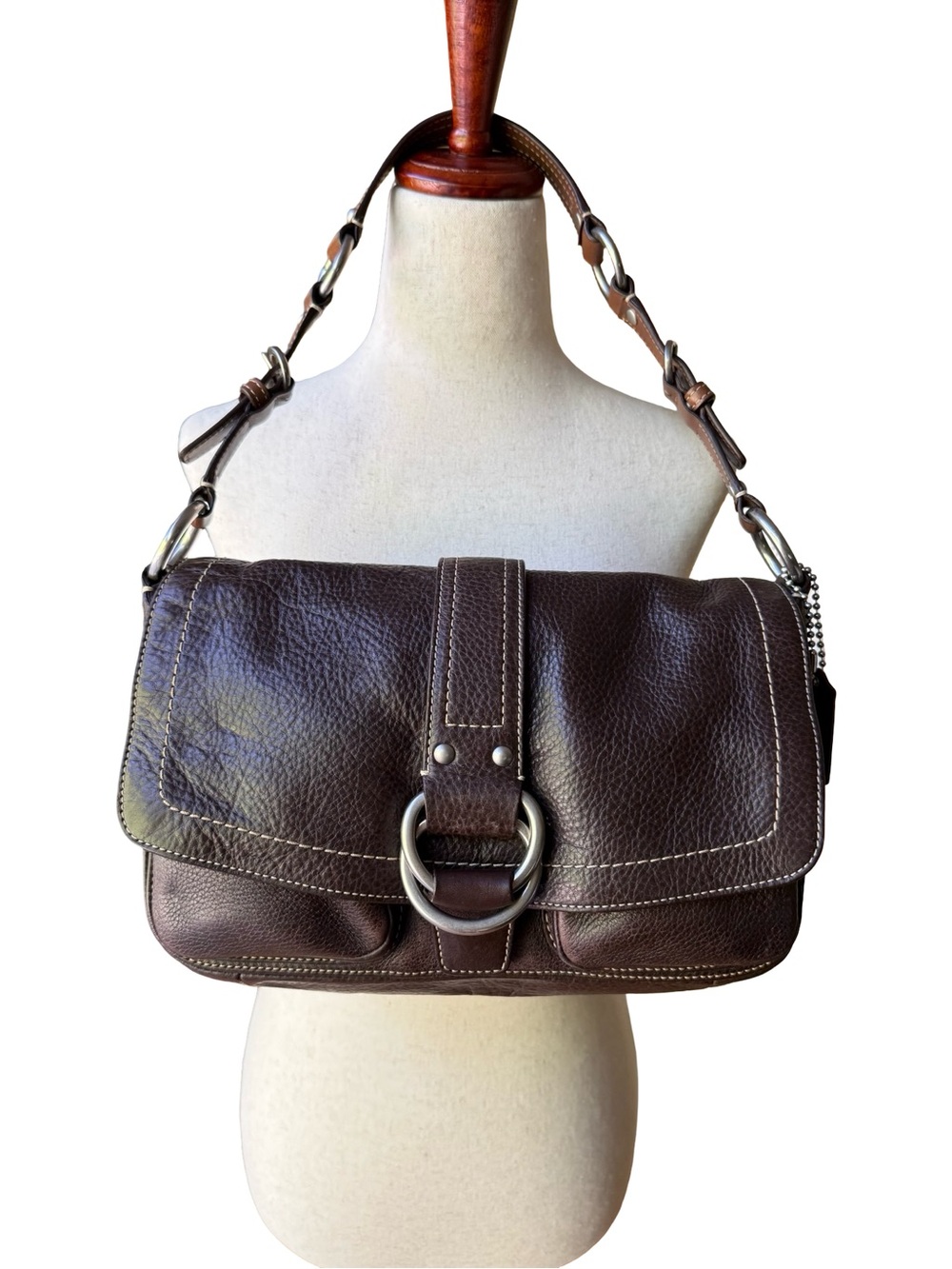 Vintage Coach Chelsea Brown Leather Shoulder Bag